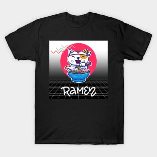 Outrun-Ramen 80s Cat T-Shirt